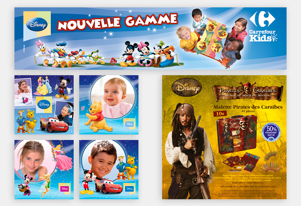 Disney pour Carrefour: PLV gante en magasins